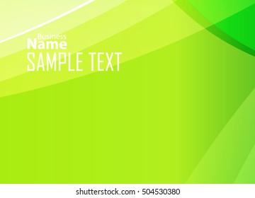 Green abstract template for card or banner. Metal Background with waves and reflections