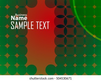 Green abstract template for card or banner. Metal Background with waves and reflections