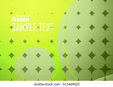 Green abstract template for card or banner. Metal Background with waves and reflections