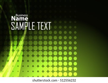 Green abstract template for card or banner. Metal Background with waves and reflections. Business background, silver, illustration. Illustration of abstract background with a metallic element