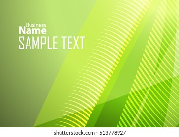 Green abstract template for card or banner. Metal Background with waves and reflections. Business background, silver, illustration. Illustration of abstract background with a metallic element