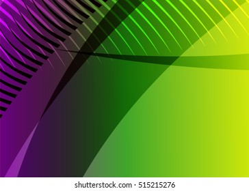 Green abstract template for card or banner. Metal Background with waves and reflections. Business background, silver, illustration. Illustration of abstract background with a metallic element