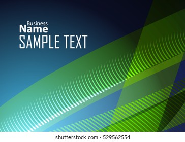 Green abstract template for card or banner. Metal Background with waves and reflections. Business background, silver, illustration. Illustration of abstract background with a metallic element