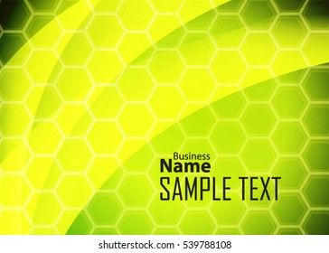 Green abstract template for card or banner. Metal Background with waves and reflections. Business background, silver, illustration. Illustration of abstract background with a metallic element