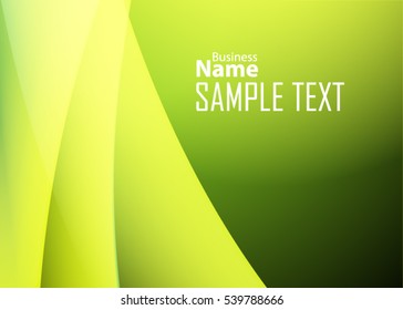 Green abstract template for card or banner. Metal Background with waves and reflections. Business background, silver, illustration. Illustration of abstract background with a metallic element