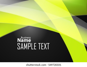 Green abstract template for card or banner. Metal Background with waves and reflections. Business background, Illustration of abstract background with a metallic element