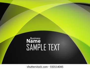 Green abstract template for card or banner. Metal Background with waves and reflections. Business background, Illustration of abstract background with a metallic element