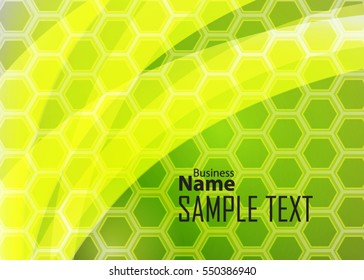 Green abstract template for card or banner. Metal Background with waves and reflections. Business background, Illustration of abstract background with a metallic element
