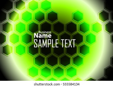 Green abstract template for card or banner. Metal Background with waves and reflections. Business background, silver, illustration. Illustration of abstract background with a metallic element