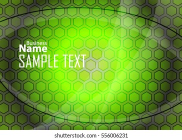 Green abstract template for card or banner. Metal Background with waves and reflections. Business background, silver, illustration. Illustration of abstract background with a metallic element