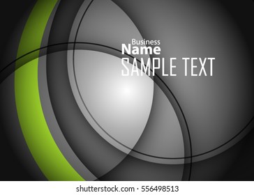 Green abstract template for card or banner. Metal Background with waves and reflections. Business background, silver, illustration. Illustration of abstract background with a metallic element