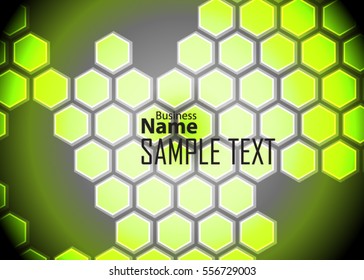Green abstract template for card or banner. Metal Background with waves and reflections. Business background, silver, illustration. Illustration of abstract background with a metallic element