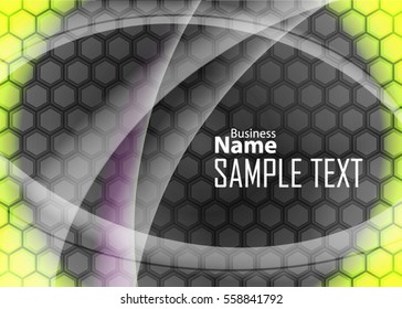 Green abstract template for card or banner. Metal Background with waves and reflections. Business background, silver, illustration. Illustration of abstract background with a metallic element