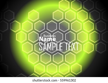 Green abstract template for card or banner. Metal Background with waves and reflections. Business background, silver, illustration. Illustration of abstract background with a metallic element