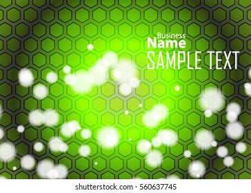 Green abstract template for card or banner. Metal Background with waves and reflections. Business background, silver, illustration. Illustration of abstract background with a metallic element