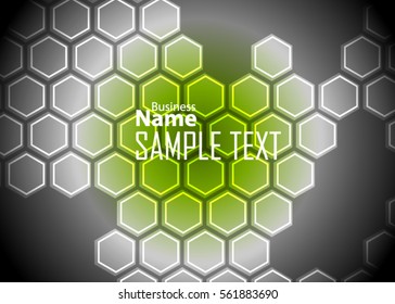 Green abstract template for card or banner. Metal Background with waves and reflections. Business background, silver, illustration. Illustration of abstract background with a metallic element