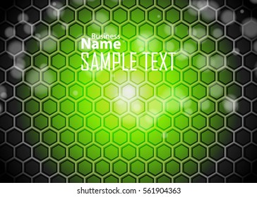 Green abstract template for card or banner. Metal Background with waves and reflections. Business background, silver, illustration. Illustration of abstract background with a metallic element