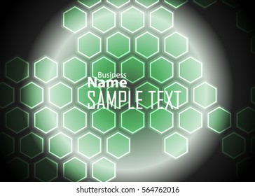 Green abstract template for card or banner. Metal Background with waves and reflections. Business background, silver, illustration. Illustration of abstract background with a metallic element