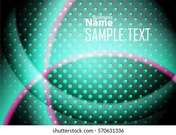 Green abstract template for card or banner. Metal Background with waves and reflections. Business background, silver, illustration. Illustration of abstract background with a metallic element