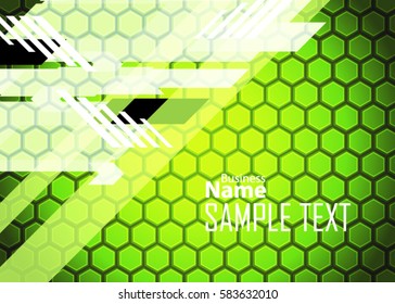 Green abstract template for card or banner. Metal Background with waves and reflections. Business background, Illustration of abstract background with a metallic element