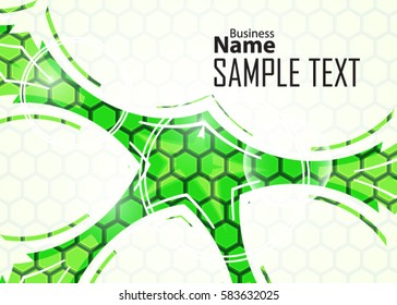 Green abstract template for card or banner. Metal Background with waves and reflections. Business background, Illustration of abstract background with a metallic element