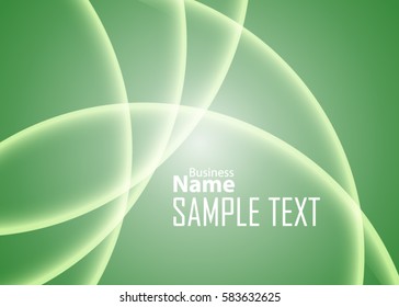 Green abstract template for card or banner. Metal Background with waves and reflections. Business background, Illustration of abstract background with a metallic element