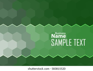 Green abstract template for card or banner. Metal Background with waves and reflections. Business background, Illustration of abstract background with a metallic element