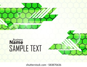 Green abstract template for card or banner. Metal Background with waves and reflections. Business background, Illustration of abstract background with a metallic element