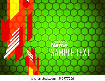 Green abstract template for card or banner. Metal Background with waves and reflections. Business background, silver, illustration. Illustration of abstract background with a metallic element