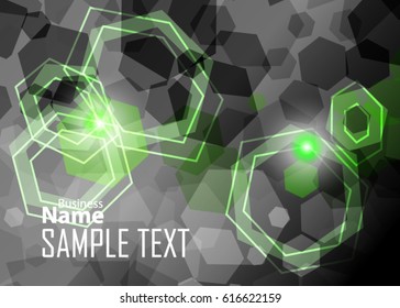 Green abstract template for card or banner. Abstract background