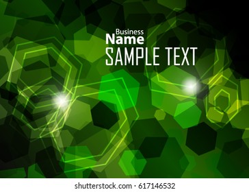 Green abstract template for card or banner. Abstract background