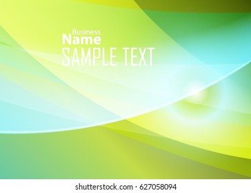 Green abstract template for card or banner. Metal Background with waves and reflections. Business background, silver, illustration. Illustration of abstract background with a metallic element