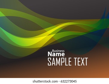 Green abstract template for card or banner. Metal Background with waves and reflections. Business background, silver, illustration. Illustration of abstract background with a metallic element