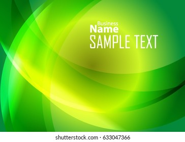 Green abstract template for card or banner. Metal Background with waves and reflections. Business background, silver, illustration. Illustration of abstract background with a metallic element