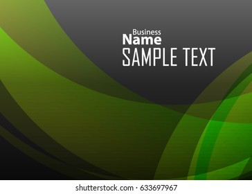 Green abstract template for card or banner. Metal Background with waves and reflections. Business background, silver, illustration. Illustration of abstract background with a metallic element