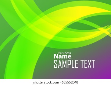 Green abstract template for card or banner. Metal Background with waves and reflections. Business background, silver, illustration. Illustration of abstract background with a metallic element