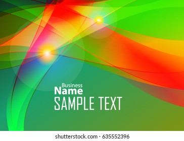Green abstract template for card or banner. Metal Background with waves and reflections. Business background, silver, illustration. Illustration of abstract background with a metallic element