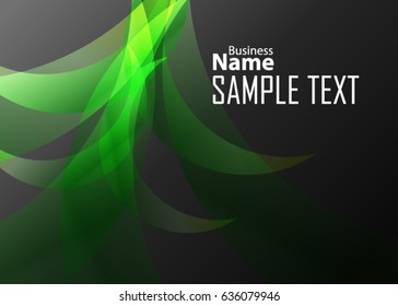 Green abstract template for card or banner. Metal Background with waves and reflections. Business background, silver, illustration. Illustration of abstract background with a metallic element