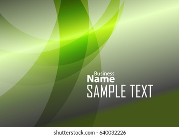 Green abstract template for card or banner. Metal Background with waves and reflections. Business background, silver, illustration. Illustration of abstract background with a metallic element