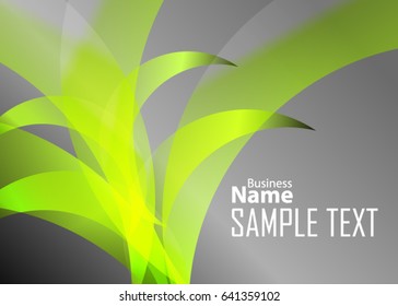 Green abstract template for card or banner. Metal Background with waves and reflections. Business background, silver, illustration. Illustration of abstract background with a metallic element