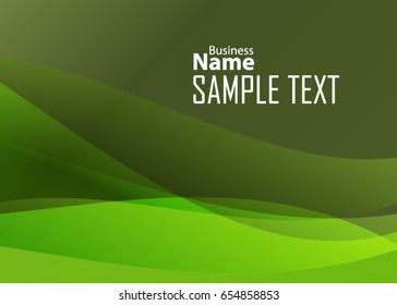 Green abstract template for card or banner. Metal Background with waves and reflections. Business background, silver, illustration. Illustration of abstract background with a metallic element