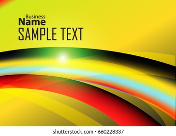 Green abstract template for card or banner. Metal Background with waves and reflections. Business background, silver, illustration. Illustration of abstract background with a metallic element