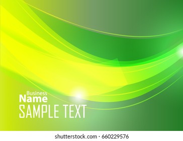 Green abstract template for card or banner. Metal Background with waves and reflections. Business background, silver, illustration. Illustration of abstract background with a metallic element