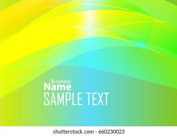 Green abstract template for card or banner. Metal Background with waves and reflections. Business background, silver, illustration. Illustration of abstract background with a metallic element