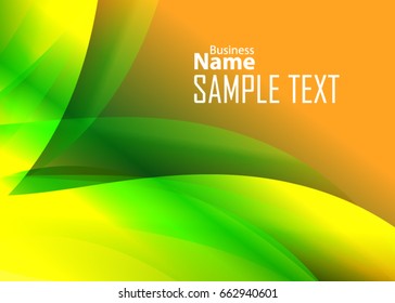 Green abstract template for card or banner. Metal Background with waves and reflections. Business background, silver, illustration. Illustration of abstract background with a metallic element