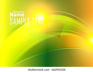 Green abstract template for card or banner. Metal Background with waves and reflections. Business background, silver, illustration. Illustration of abstract background with a metallic element