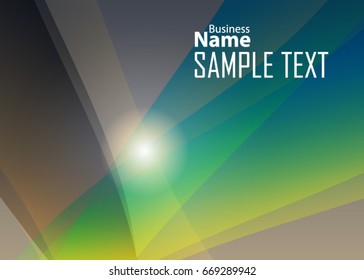Green abstract template for card or banner. Metal Background with waves and reflections. Business background, silver, illustration. Illustration of abstract background with a metallic element