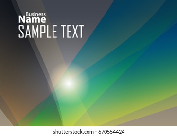 Green abstract template for card or banner. Metal Background with waves and reflections. Business background, silver, illustration. Illustration of abstract background with a metallic element