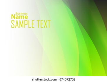 Green abstract template for card or banner. Metal Background with waves and reflections. Business background, silver, illustration. Illustration of abstract background with a metallic element