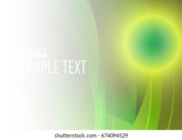 Green abstract template for card or banner. Metal Background with waves and reflections. Business background, silver, illustration. Illustration of abstract background with a metallic element